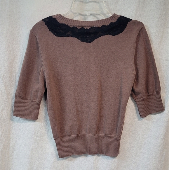 Charlotte Russe size medium Brown with black lace Cardigan - Picture 5 of 5